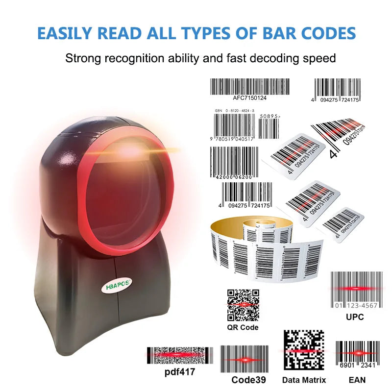 Omnidirectional Desktop QR Barcode Scanner