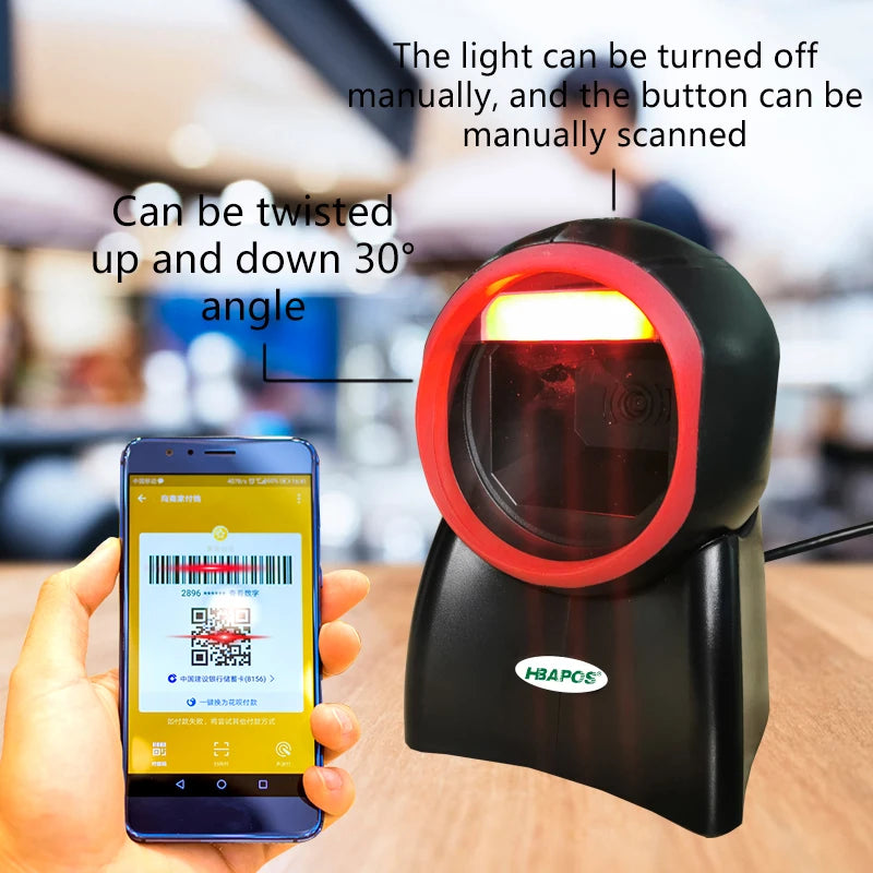 Omnidirectional Desktop QR Barcode Scanner
