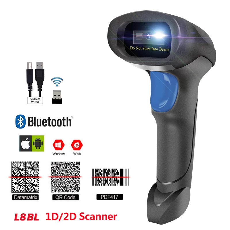 L8BL Wireless 2D Barcode Scanner