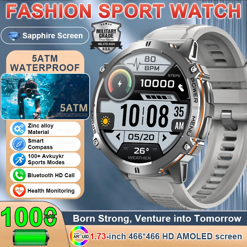 Military GPS AMOLED Smartwatch