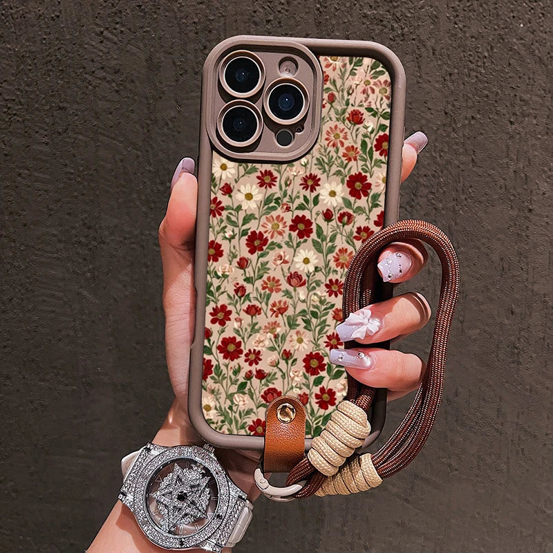 iPhone Floral Lanyard Phone Case