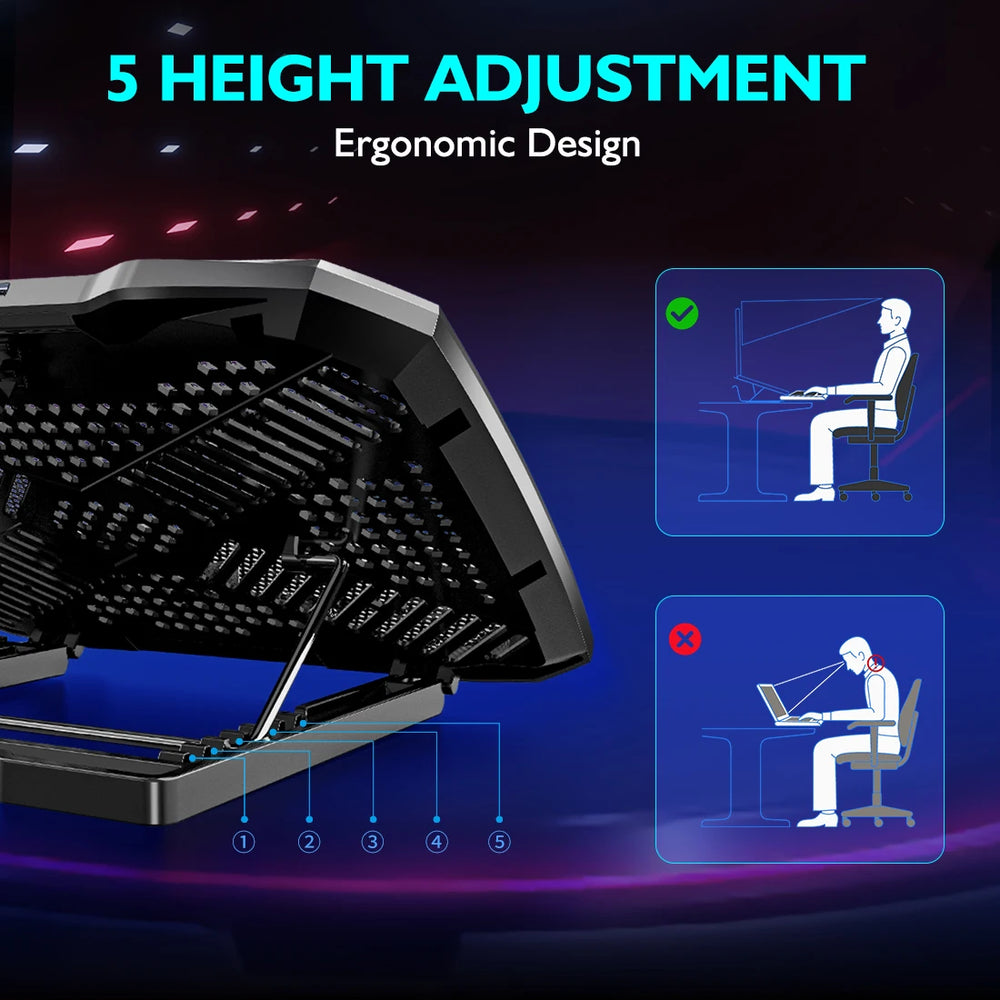 COOLCOLD Five-Fan Laptop Cooling Stand