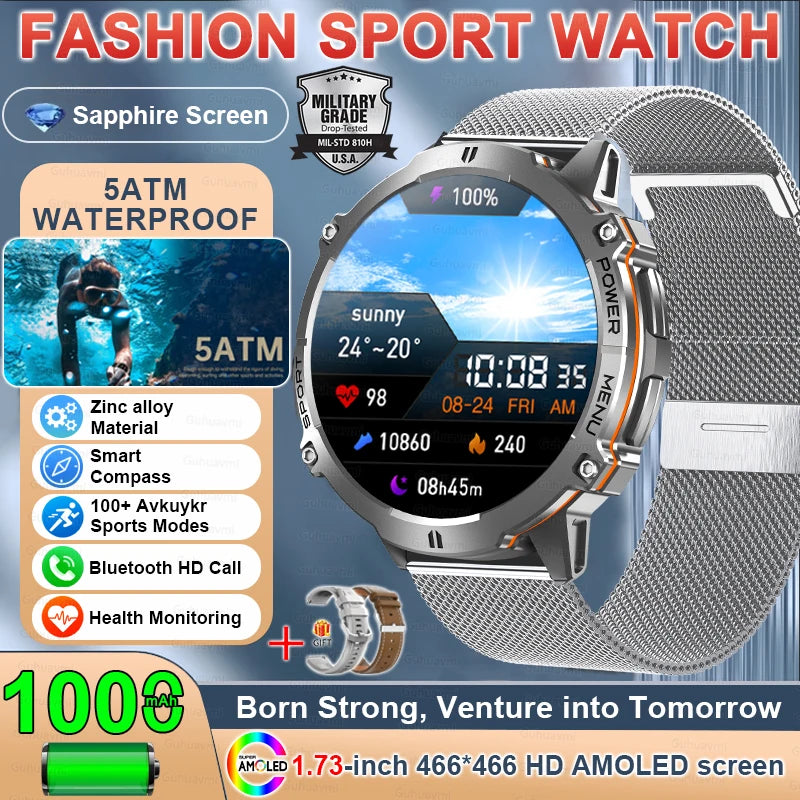 Military GPS AMOLED Smartwatch