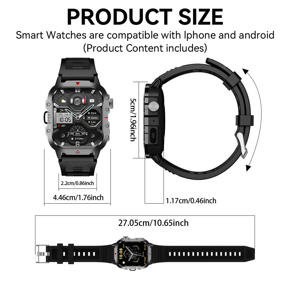 KESHUYOU Flashlight Sports Smartwatch