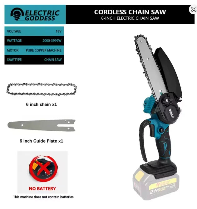 6-Inch Cordless Mini Chainsaw