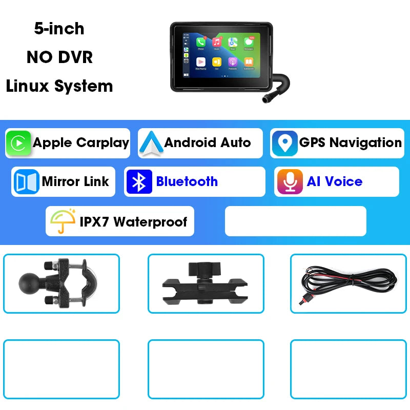 2K Motorcycle CarPlay GPS Monitor