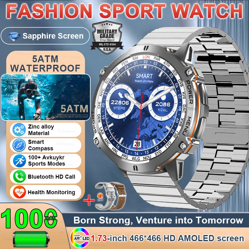 Military GPS AMOLED Smartwatch