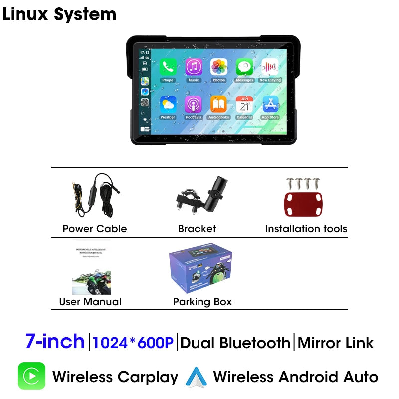 2K Motorcycle CarPlay GPS Monitor