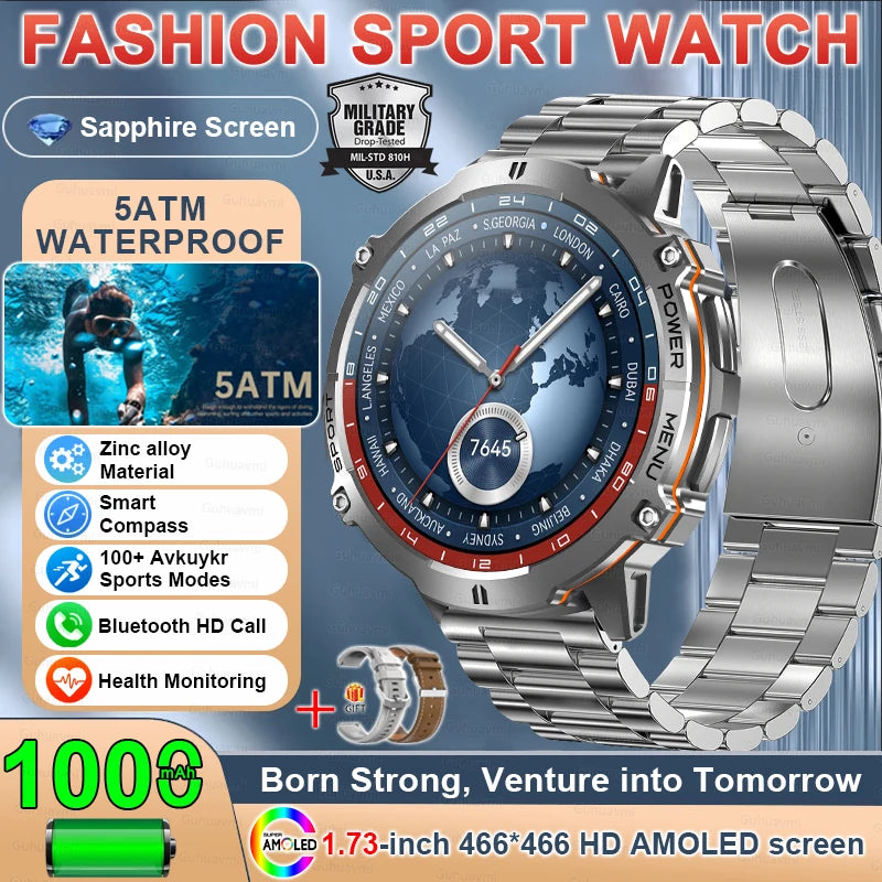 Military GPS AMOLED Smartwatch