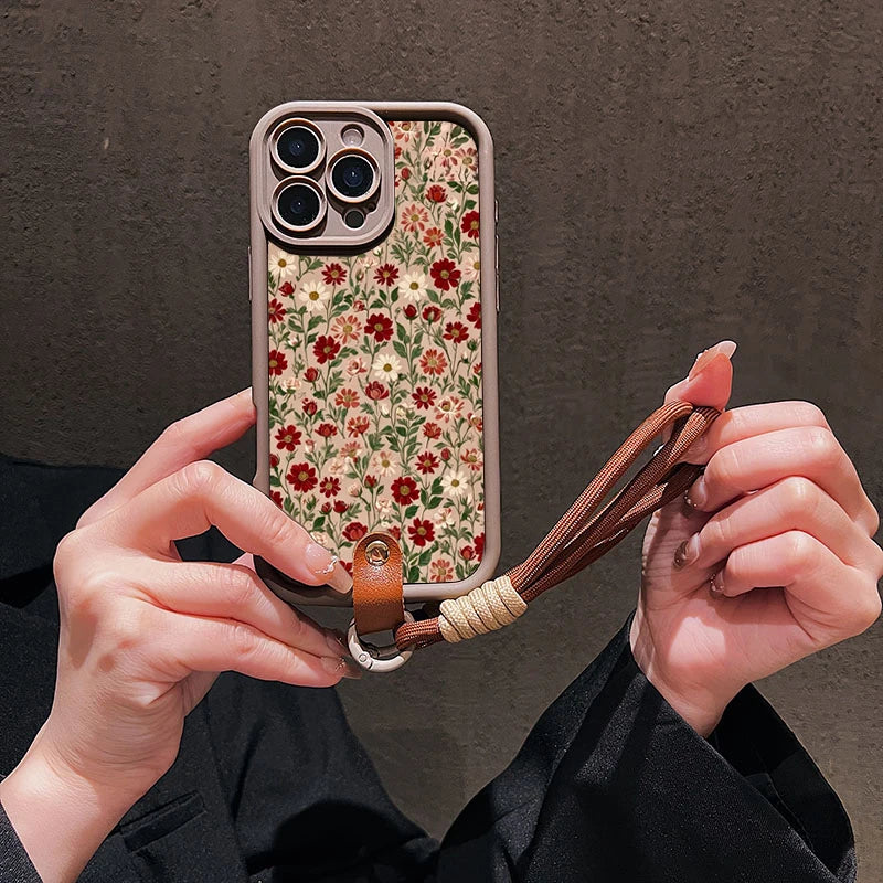 iPhone Floral Lanyard Phone Case