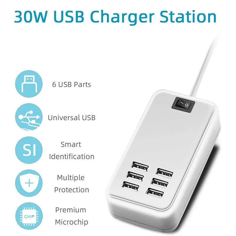 Six-Port USB Wall Charger