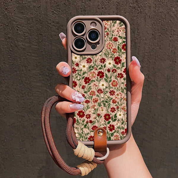 iPhone Floral Lanyard Phone Case