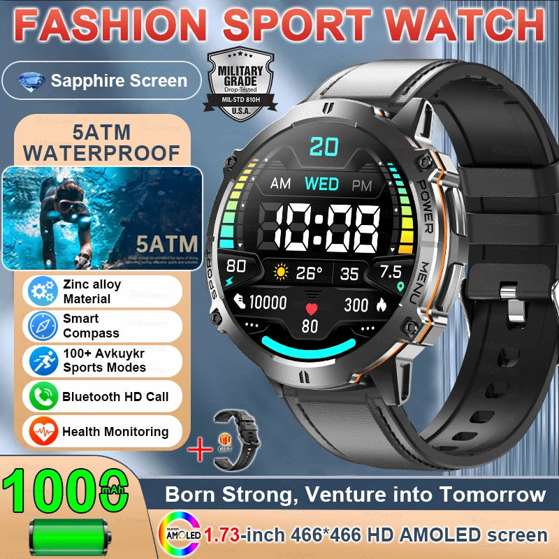 Military GPS AMOLED Smartwatch