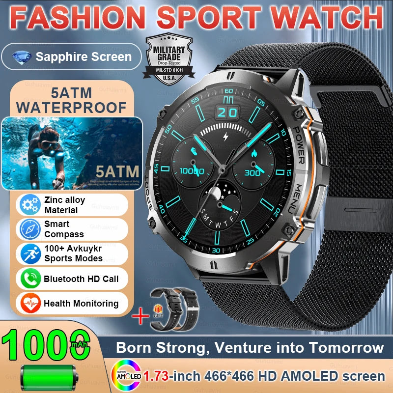 Military GPS AMOLED Smartwatch