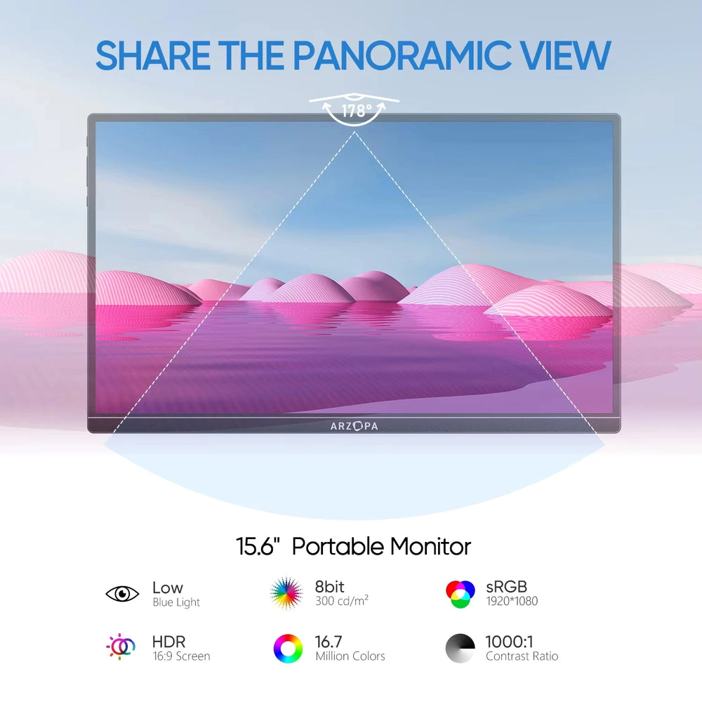 ARZOPA 15.6-Inch FHD Portable Monitor