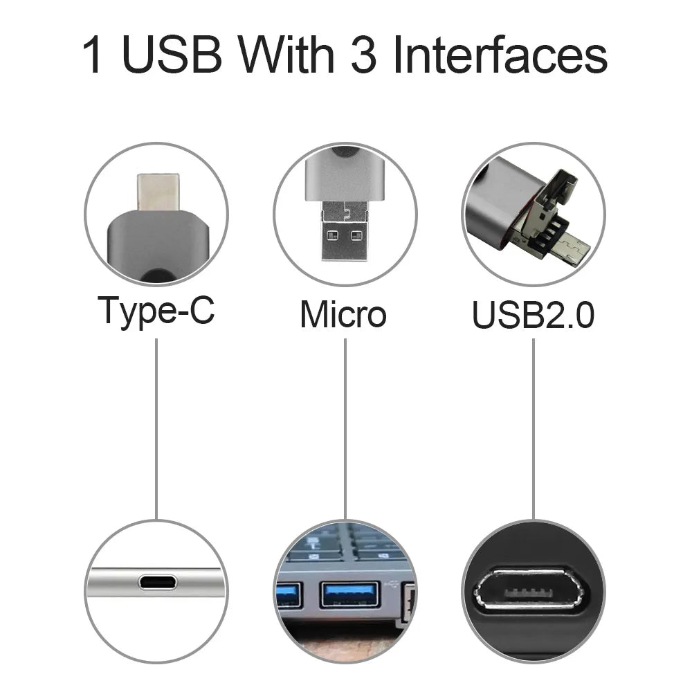 Three-in-One Metal OTG Flash Drive