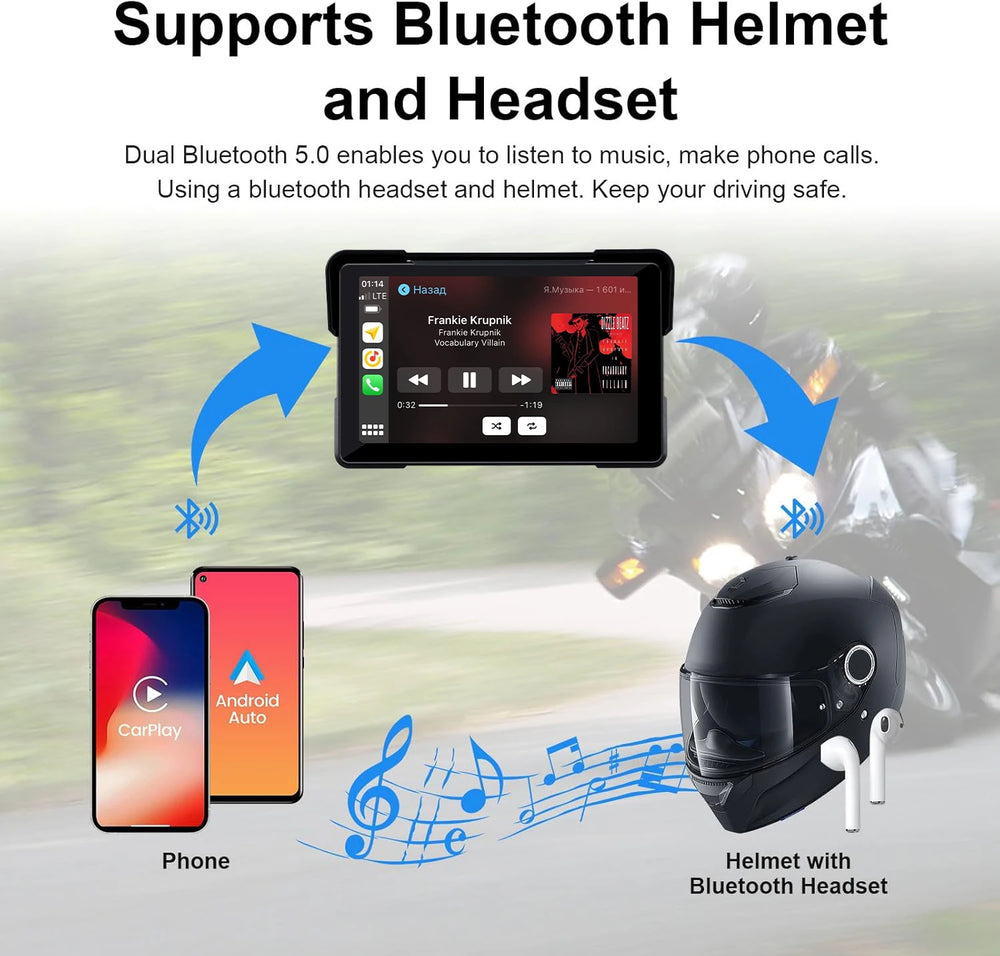 2K Motorcycle CarPlay GPS Monitor