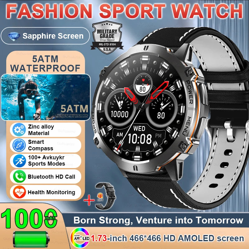 Military GPS AMOLED Smartwatch