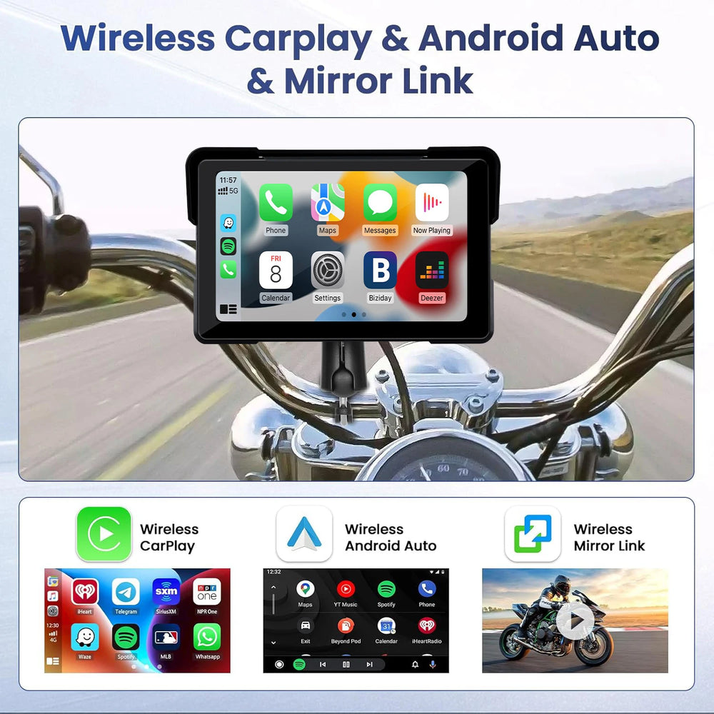 2K Motorcycle CarPlay GPS Monitor