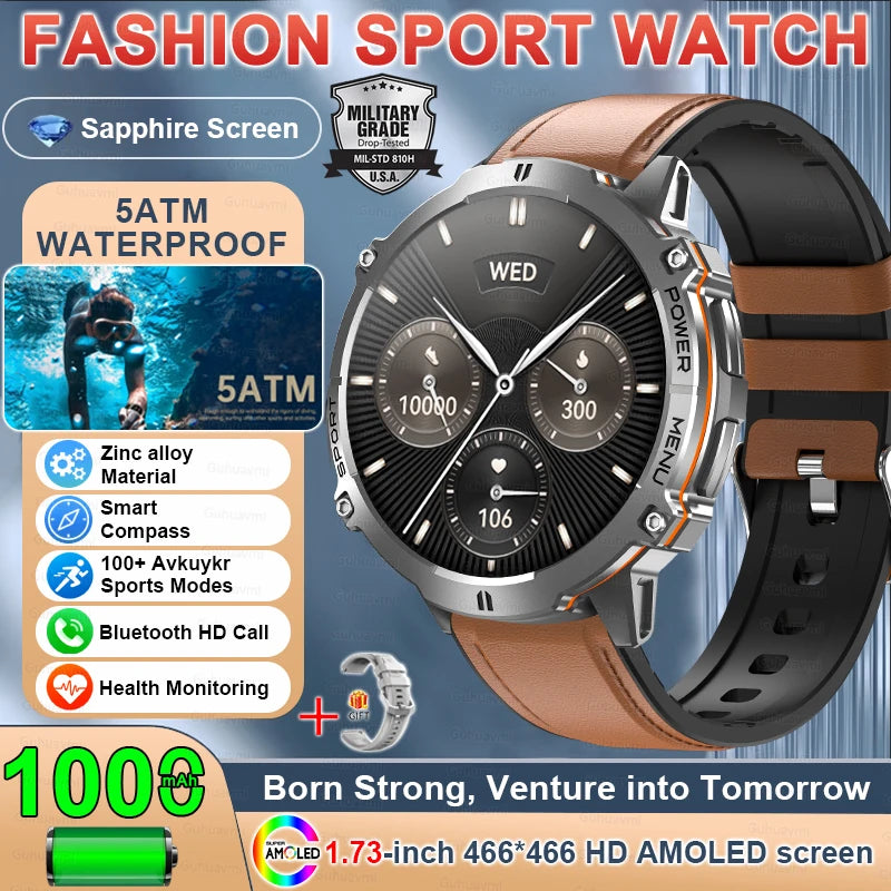Military GPS AMOLED Smartwatch