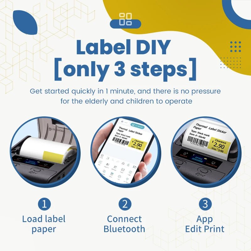 DETONGER DP30S Portable Label Printer