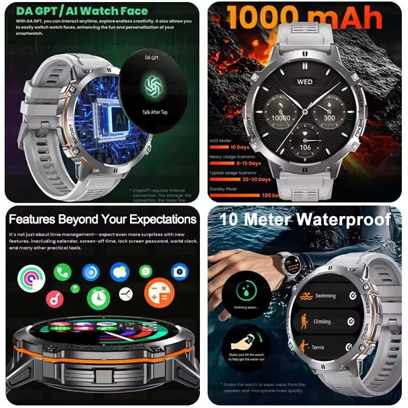 Military GPS AMOLED Smartwatch