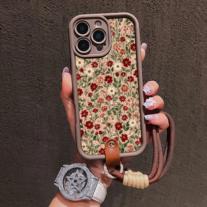 iPhone Floral Lanyard Phone Case