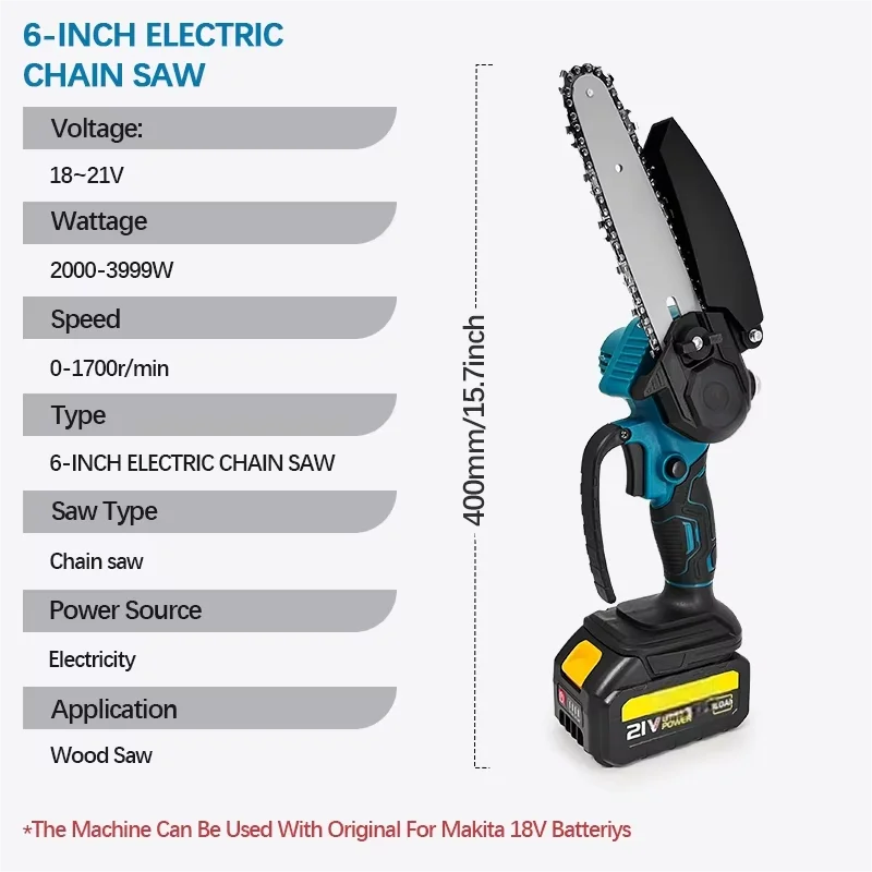 6-Inch Cordless Mini Chainsaw